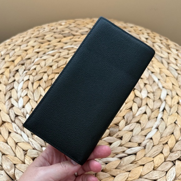 BALLY black pebbled leather flip open wallet - Picture 4 of 5